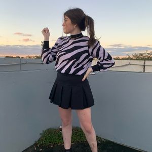 SOLD Black Pleated Mini Skirt